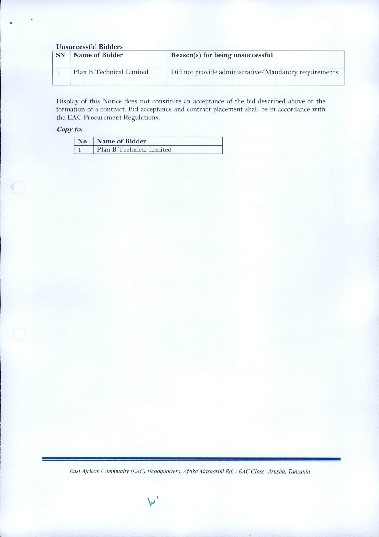 D Best Evaluated Bidder Notice Sunsystem Inforgar page 0002