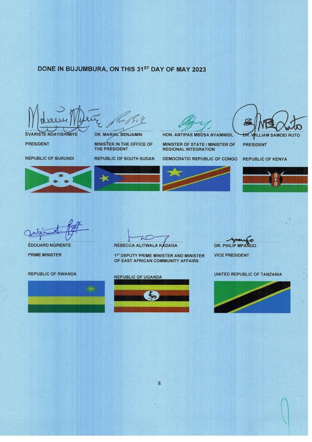 Communique of the 21st Extra Ordinary Summit of the EAC Heads of State 31st May 2023 in Bujumbura page 0009