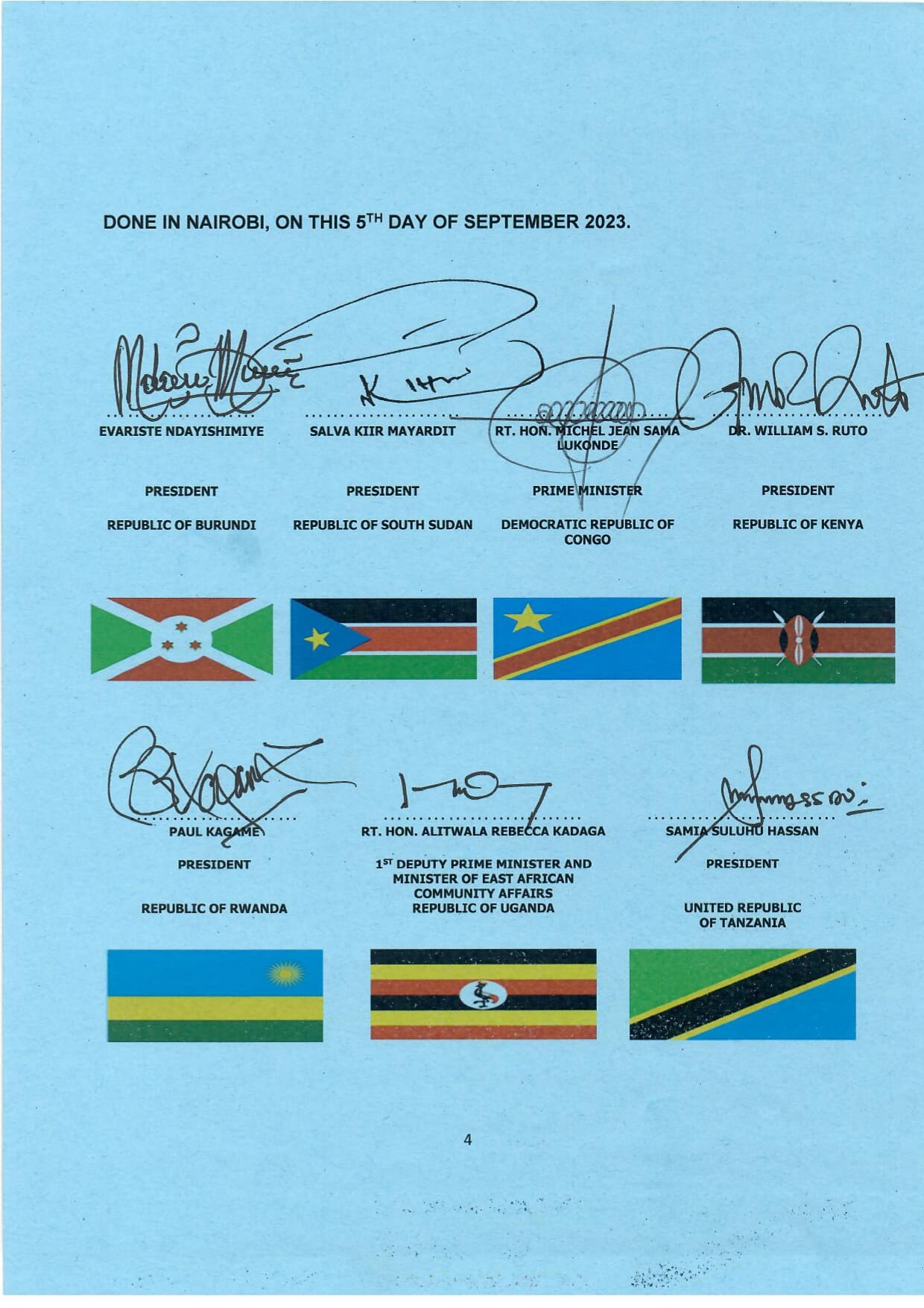 Communique of the 22nd Extra Ordinary Summit of the EAC Heads of State 5.9.23 page 0005