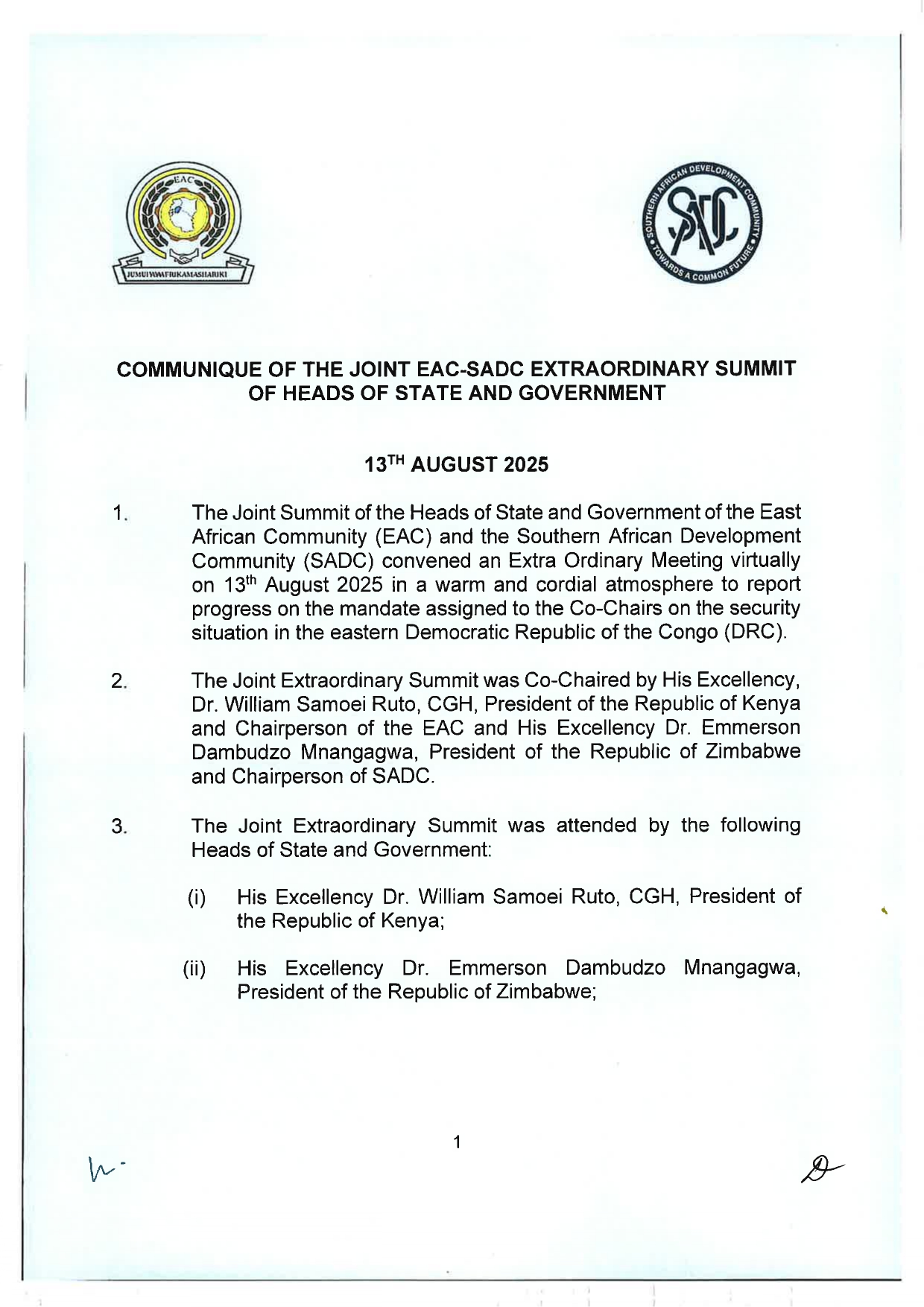 SADC EAC Communique page 0001