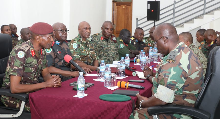 EACRF Force Commander briefs Joint Bureau on EACRF Exit Plan implementation at EACRF Headquarters, Goma