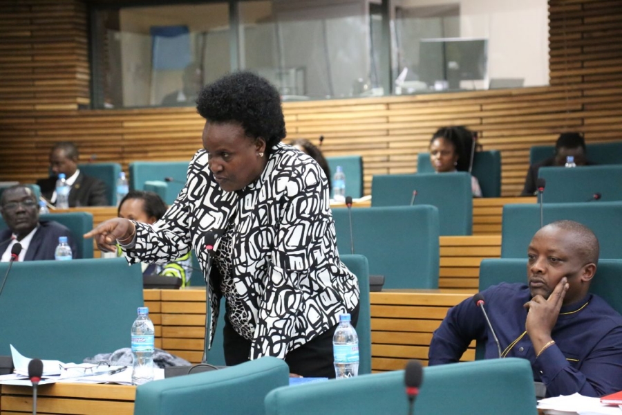 Hon Rose Akol, mover of the Motion that adjourned the House citing the absence of EAC Ministers during the budget debate