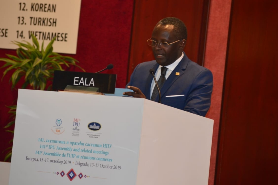 The Speaker of EALA addresses the 141st IPU Meeting in Belgrade