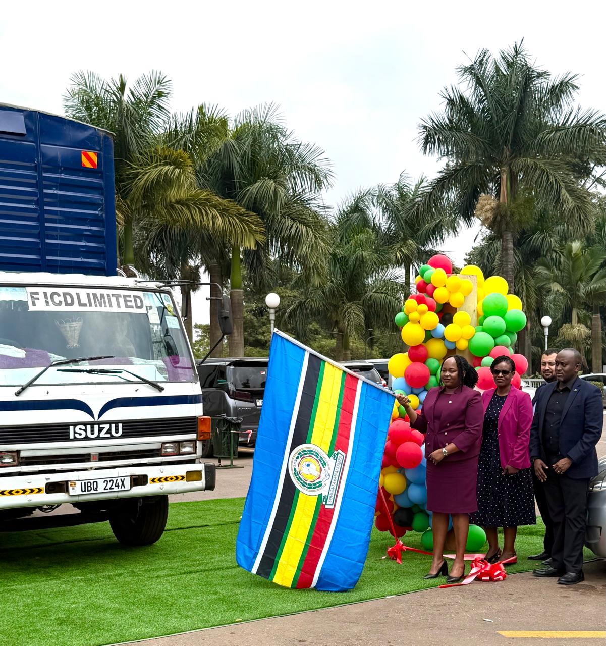 Pic 2 EAC Secretary General Hon. Veronica flags off the first EACBond Cargo Truck to South Sudan and DRC 