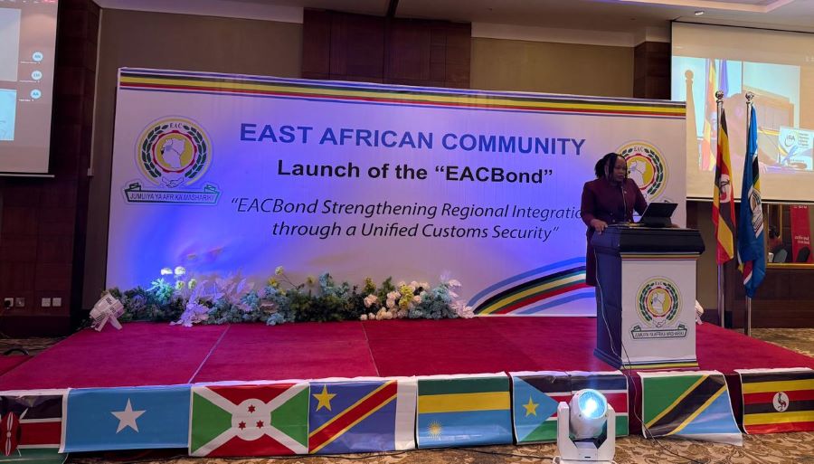 Pic 5 EAC Secretary General speaking at the launch of the EACBond in Kampala Uganda 