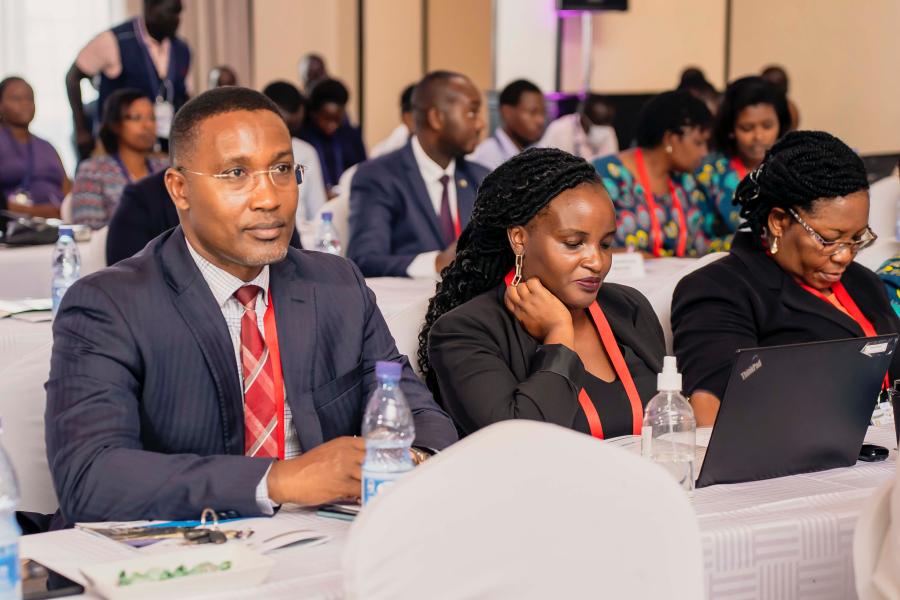 Staff from EAC Institutions during the opening session of the 2nd Annual EACJ Judicial Conference held in Kampala.