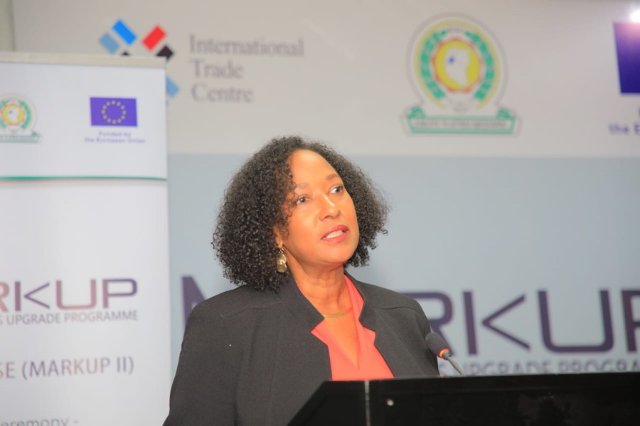 Ms. Pamela Coke-Hamilton, Executive Director, International Trade Centre speaking during the launch