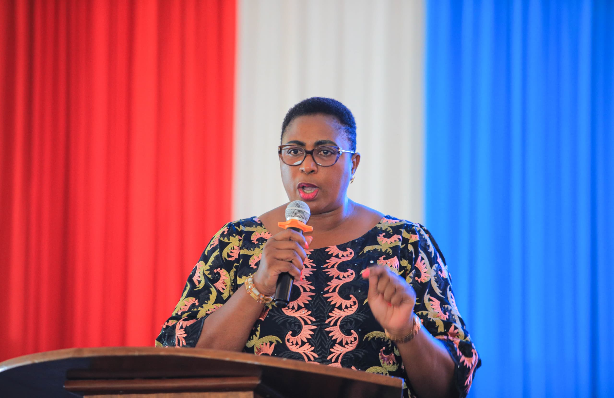 Kenya’s Cabinet Secretary in charge of Gender, Culture, the Arts and Heritage, Hon. Aisha Jumwa, when she opened the two-day conference.