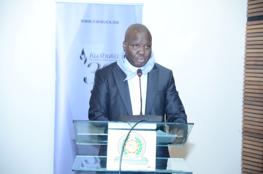 EAC Deputy Secretary General, Hon Andrea Ariik Aguer Malueth makes  his remarks