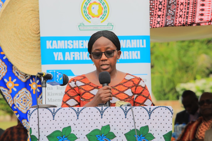 The East African Kiswahili Commission Executive Secretary, Dr. Caroline Asiimwe, makes here remarks during the celebrations.