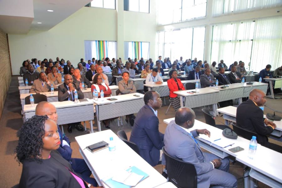Staff of EAC Organs and Institutions during the Secretary General’s New Year Address at the EAC headquarters in Arusha. 