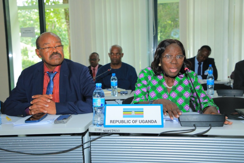 Uganda's 1st Deputy Prime Minister and Minister of EAC Affairs, Hon. Rebecca Kadaga, speaking during the 43rd SCTIFI meeting in Arusha.