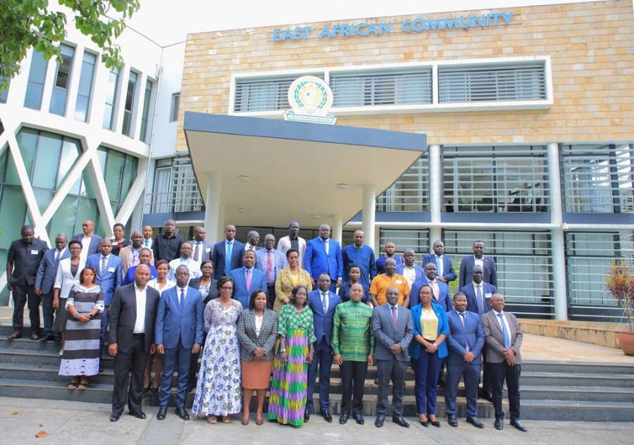 Group photo of Ministers and other officials who attended the 43rd SCTIFI at the EAC Headquarters in Arusha. 