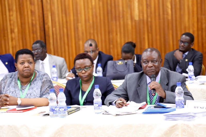 Hon Dr Oburu Oginga (right), comments at the workshop as Hon Uwumukiza Francoise (centre) and Hon Amb Ndangiza Fatuma look on