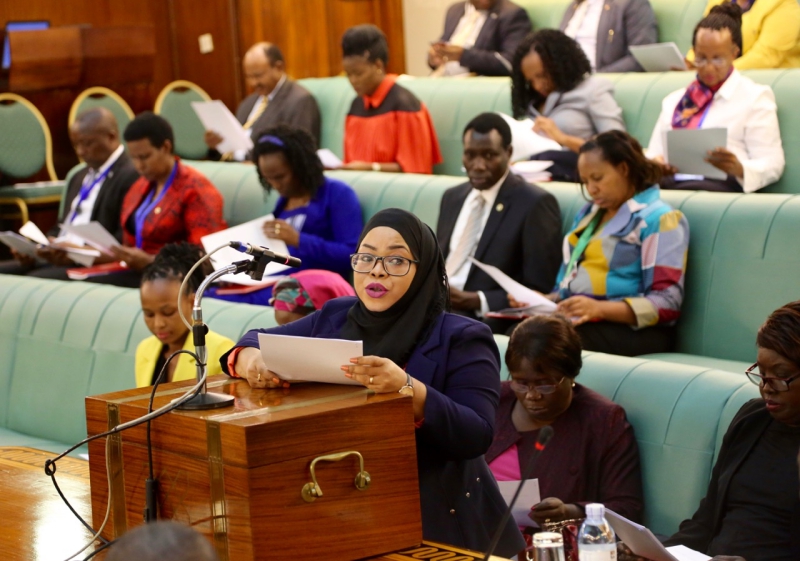 Hon Maryam Ussi presenting the Resolution to the floor of the House today
