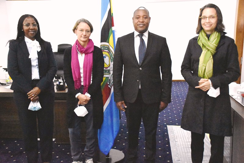 (L-R) KfW Country Director for the United Republic of Tanzania, Mrs. Annika Calov, EAC Secretary General, Hon. Peter Mathuki and  incoming KfW Country Director for the United Republic of Tanzania, Mrs. Jennifer Woerl in a group photo shortly after the meeting