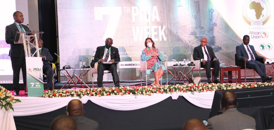 East African Community (EAC) Secretary General,Dr Peter Mathuki addresses the 7th PIDA Week in Nairobi,Kenya .