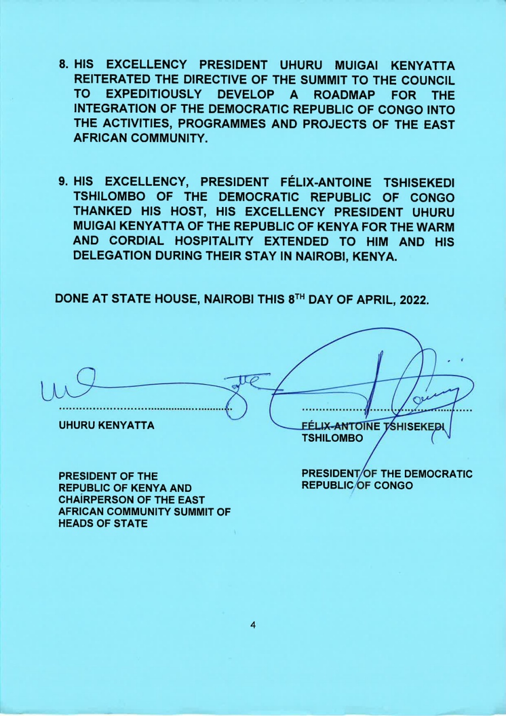 Signed Communique on the Signing of Treaty of Accession by DRC to EAC page 0004