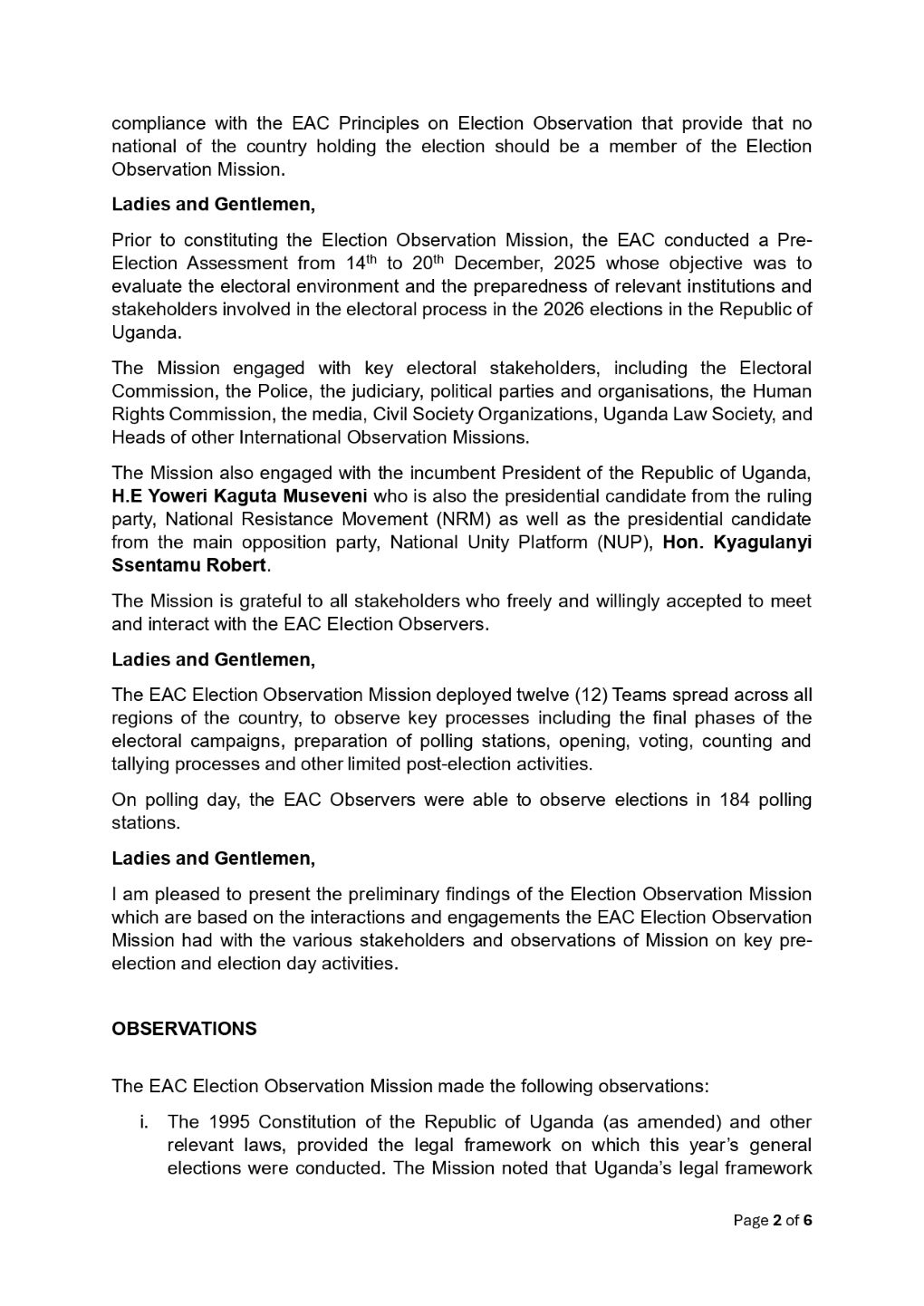 EAC EOM Preliminary Report Uganda 2026 FINAL page 0002