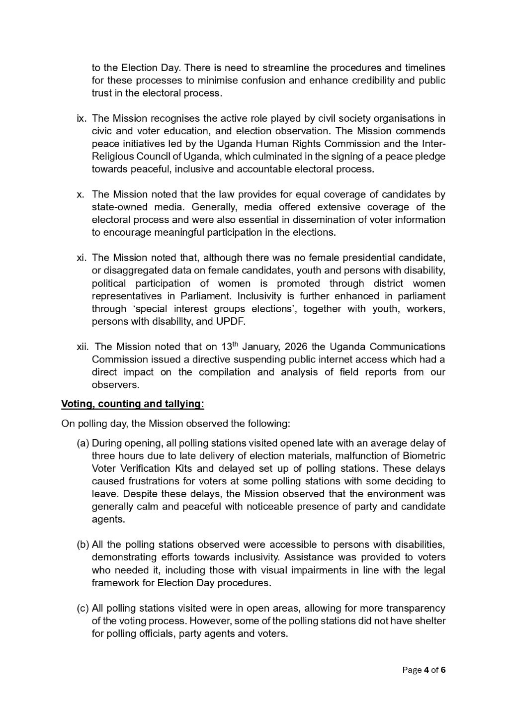 EAC EOM Preliminary Report Uganda 2026 FINAL page 0004