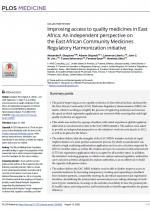 PJ2 Improving access to quality medicines in East Africa: An independent perspective on the EAC Medicines Regulatory Harmonization initiative 